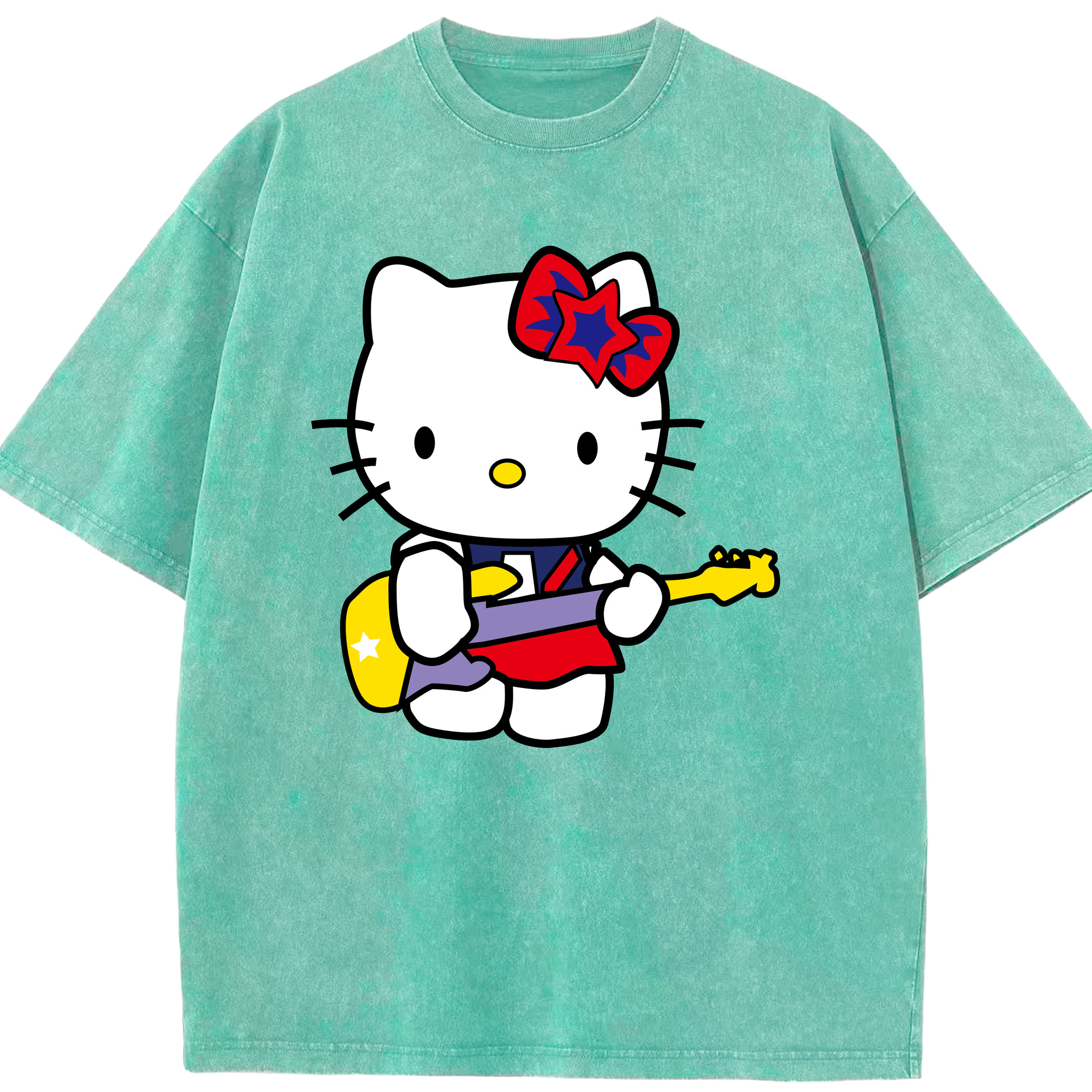 （画像用） Hello Kitty ハローキティ 綿100% ヴィンテージ風 半袖Tシャツ（フロントプリント）